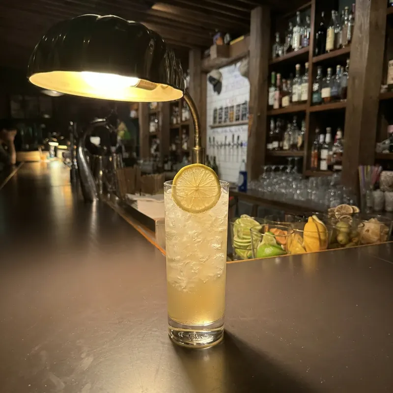 The Ddt cocktail, photographed on the bar at Robin Room.