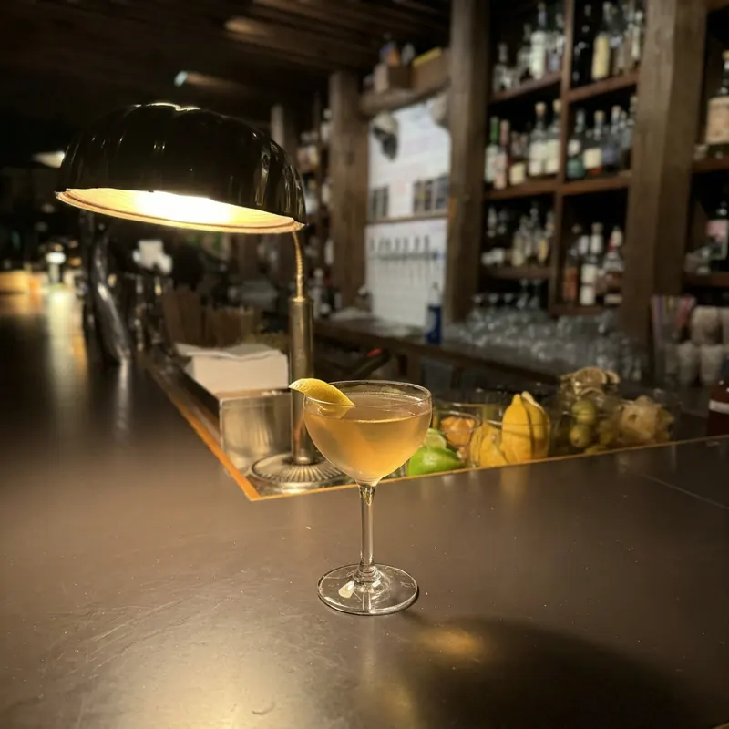 The Nippon cocktail, dim candlelight at Robin Room.