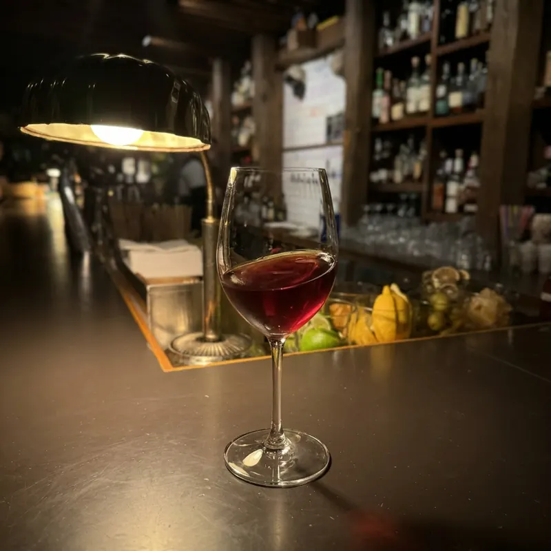 The Willajory Pinot Noir cocktail, dim candlelight at Robin Room.