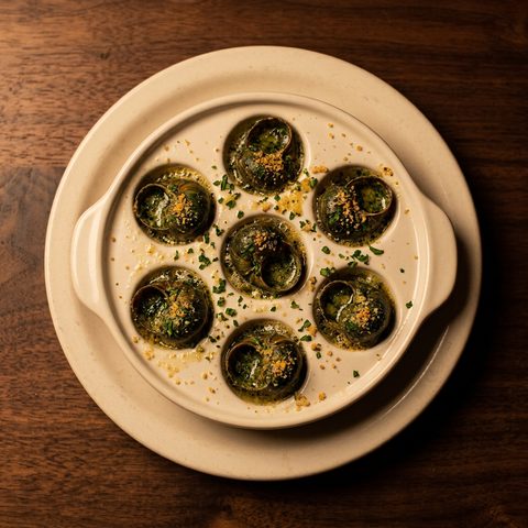 Broiled escargot in shells