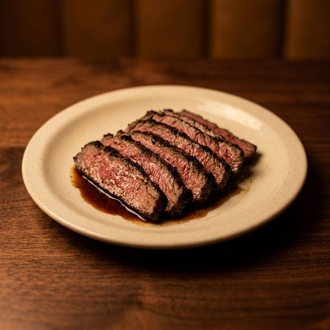 Sliced flank steak