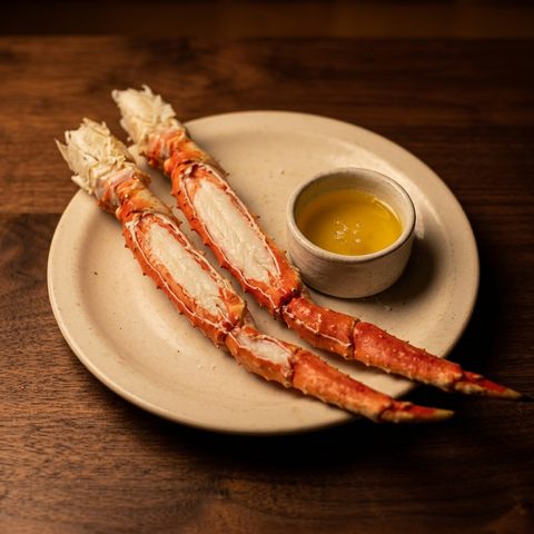 Steamed Alaskan king crab legs