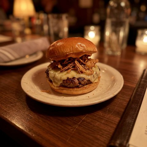 Smoked muenster burger