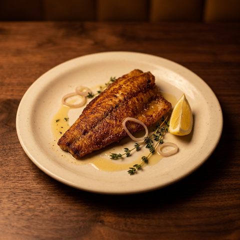 Pan-fried walleye fillet